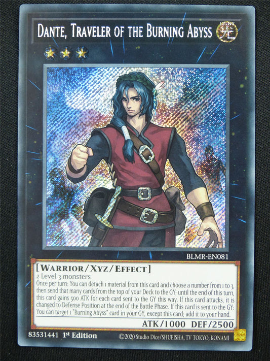 Dante Traveler of the Burning Abyss BLMR Secret Rare - 1st ed Yugioh Card #4HU