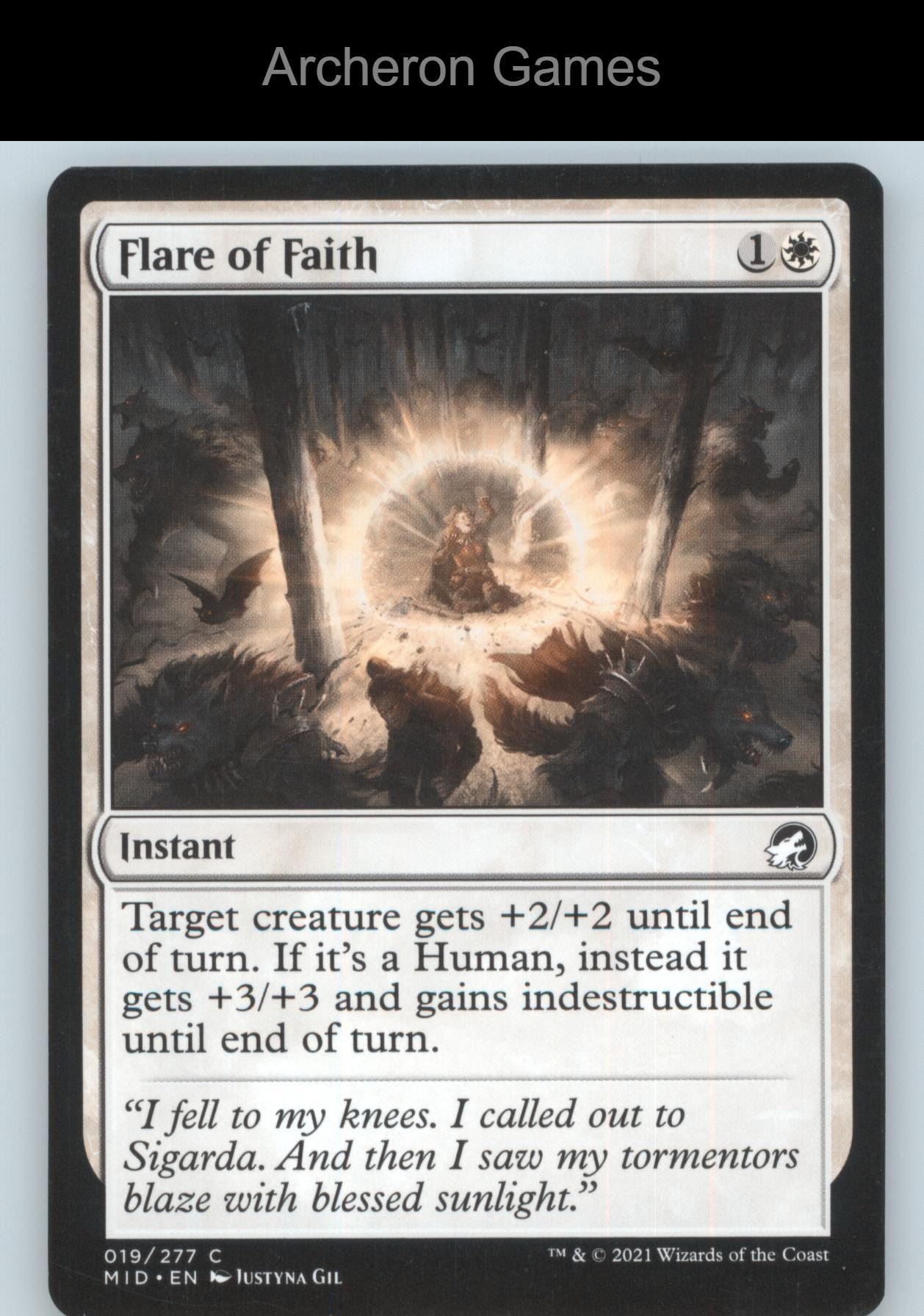 Flare of Faith 19 C MTG Card Innistrad: Midnight Hunt