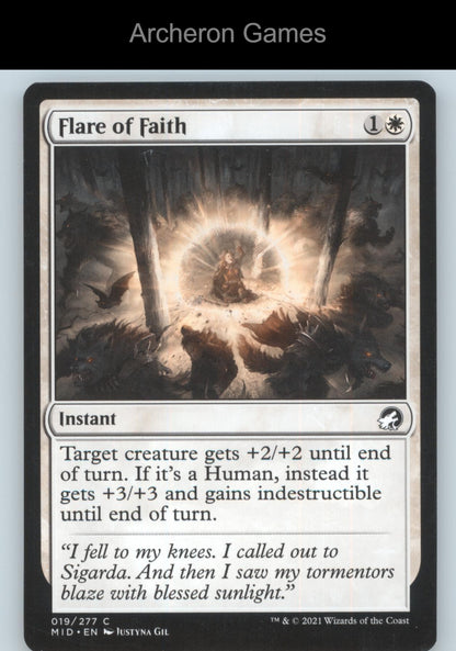 Flare of Faith 19 C MTG Card Innistrad: Midnight Hunt