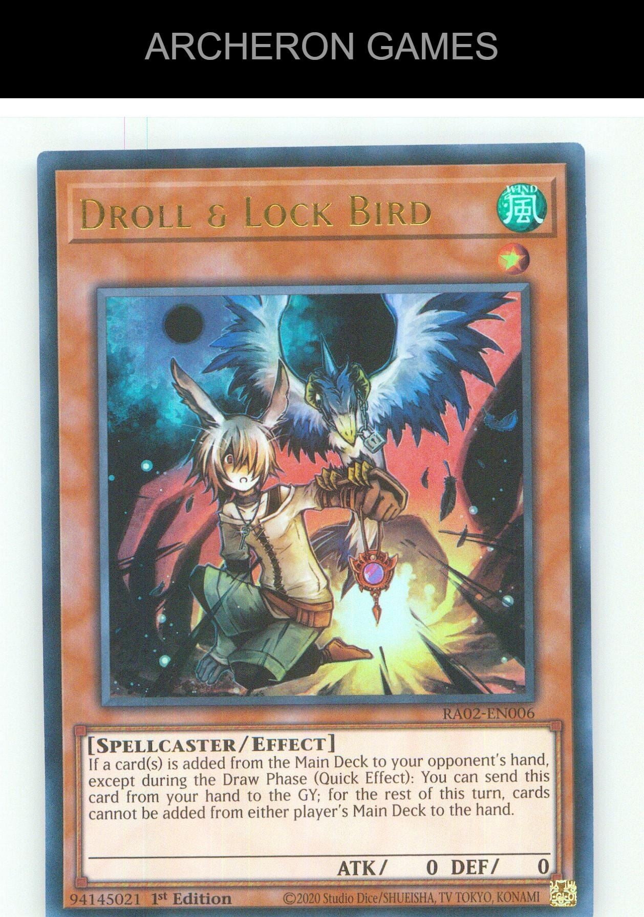 Droll & Lock Bird (UR) UR YUGIOH Card 1st Edition