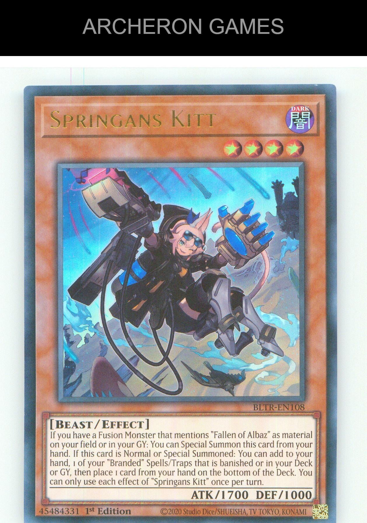 Springans Kitt UR YUGIOH Card 1st Edition