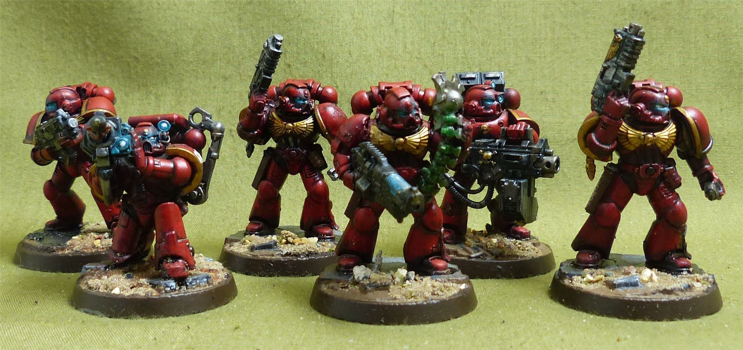 First-Born Space Marines set of 6 painted - Blood Angels - Warhammer 40K #3ZG