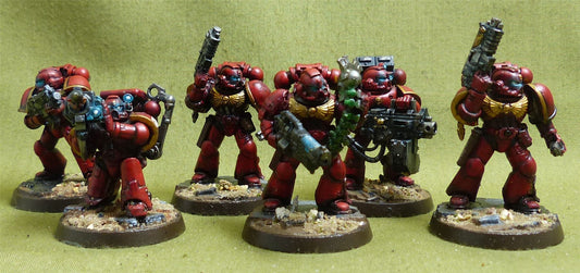 First-Born Space Marines set of 6 painted - Blood Angels - Warhammer 40K #3ZG