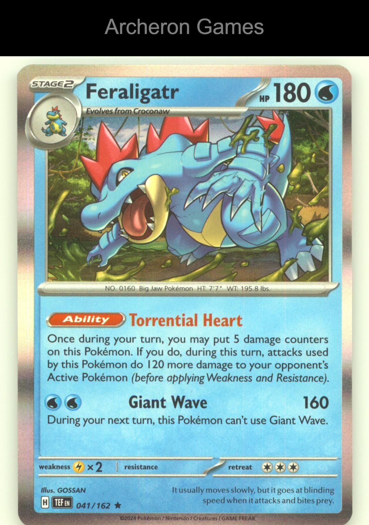 Pokemon Card Feraligatr TEF 041/162 R Temporal Forces Holo