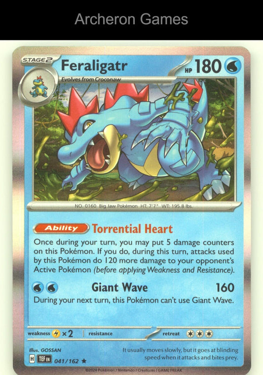 Pokemon Card Feraligatr TEF 041/162 R Temporal Forces Holo