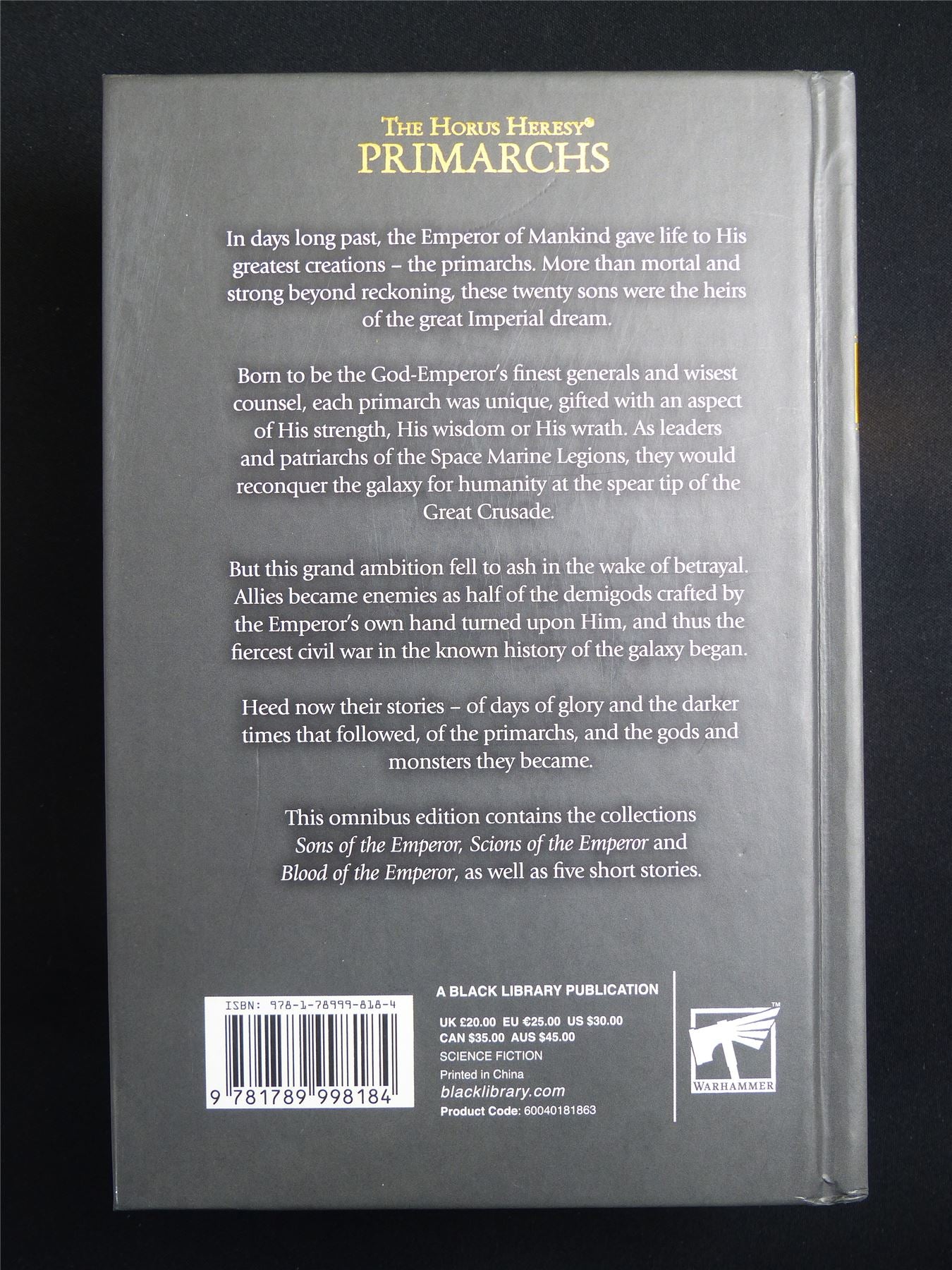 Heirs of the Emperor: An Anthology - Warhammer Horus Heresy Novel Hardback #4MG