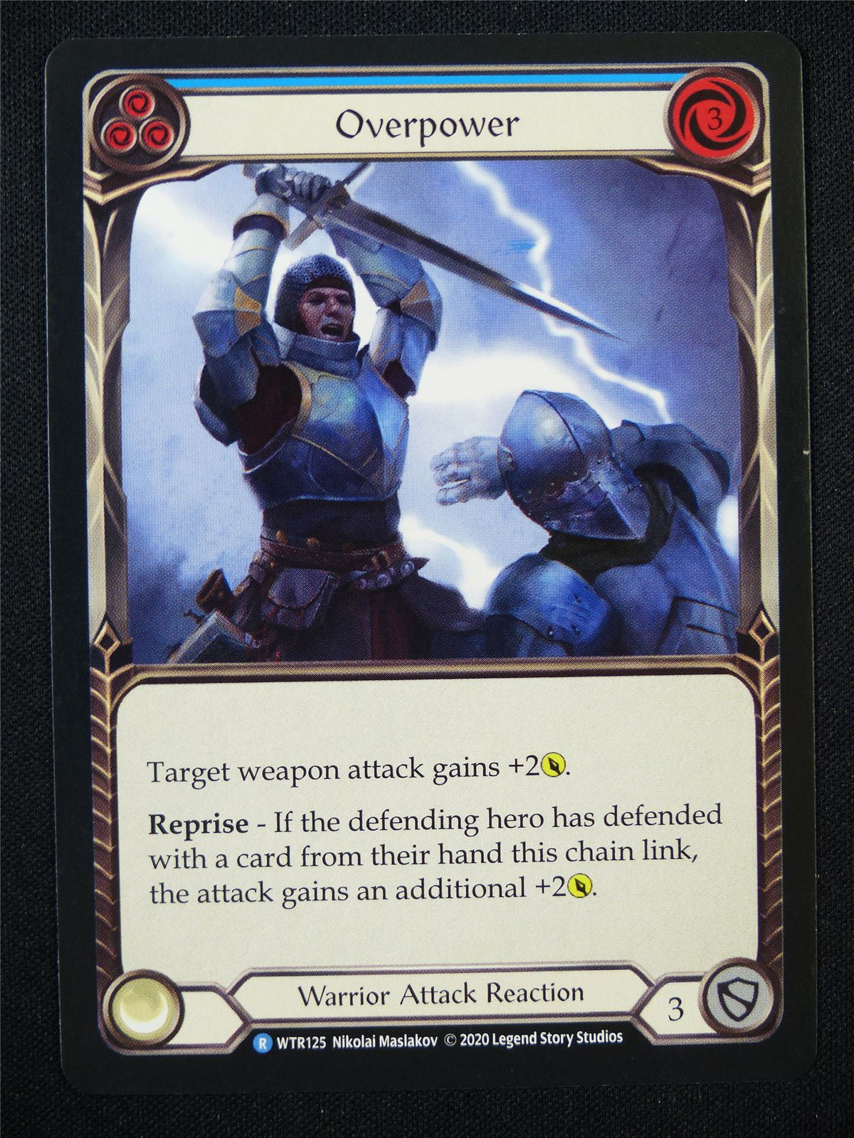 Overpower Blue WTR125 R - Flesh and Blood Card #390