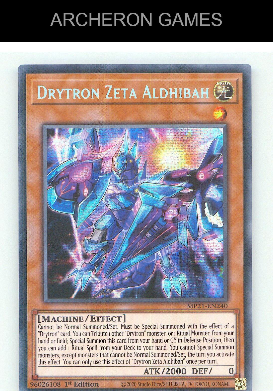 Drytron Zeta Aldhibah Prismatic Secret Rare YUGIOH Card 1st Edition