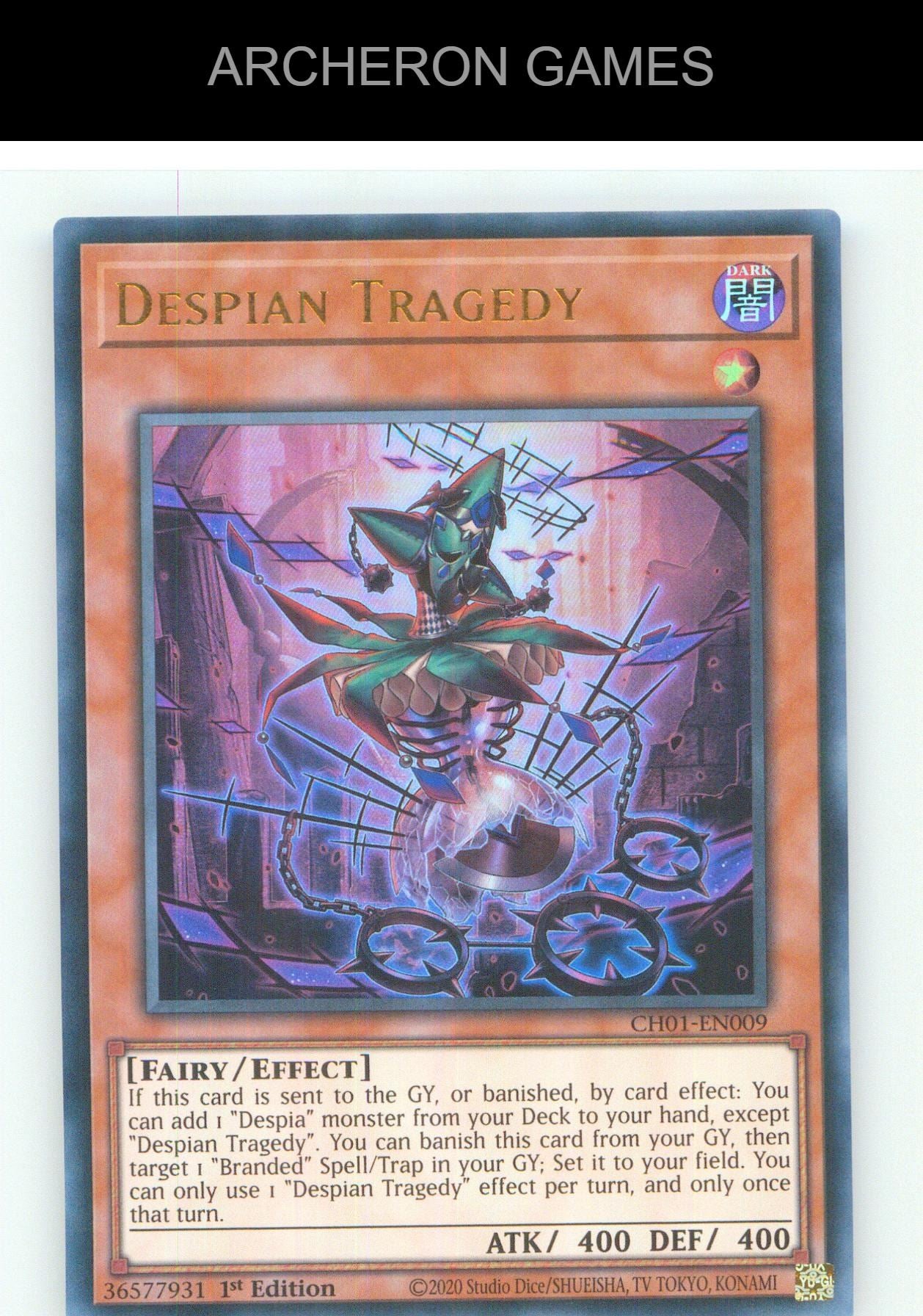 Despian Tragedy UR YUGIOH Card 1st Edition