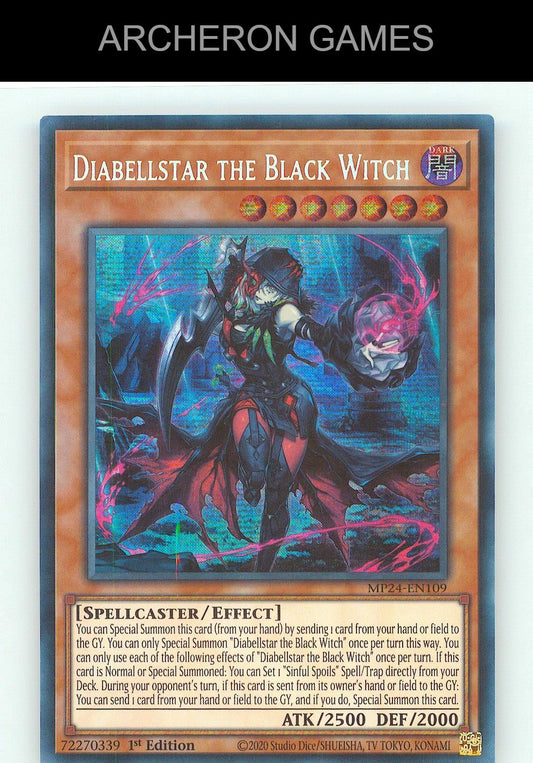 Diabellstar the Black Witch Prismatic Secret Rare YUGIOH Card 1st Edition