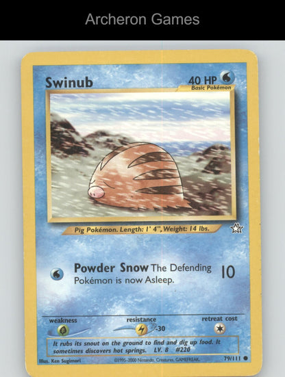 Pokemon Card Swinub N1 79/111 C Neo Genesis Unlimited