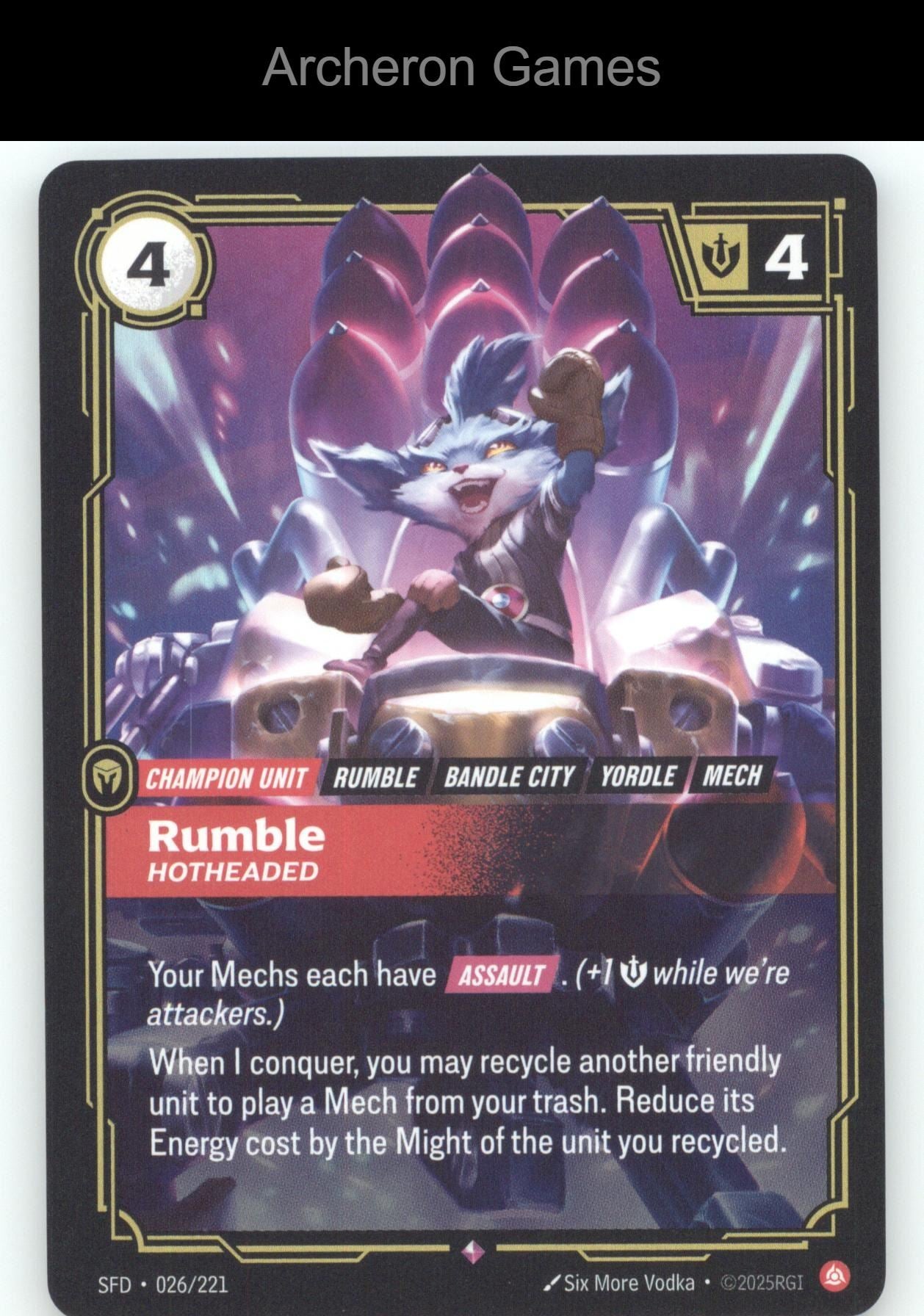 Rumble - Hotheaded SFD 026/221 R  Card Spiritforged