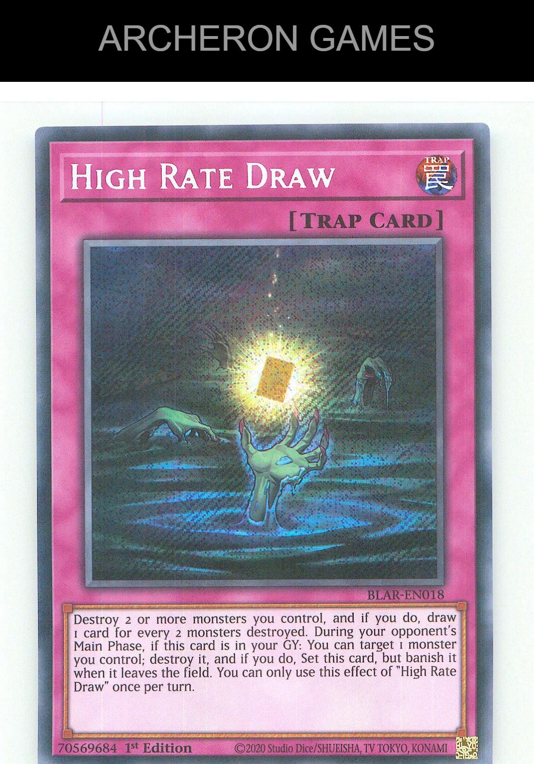 High Rate Draw SEC YUGIOH Card 1st Edition