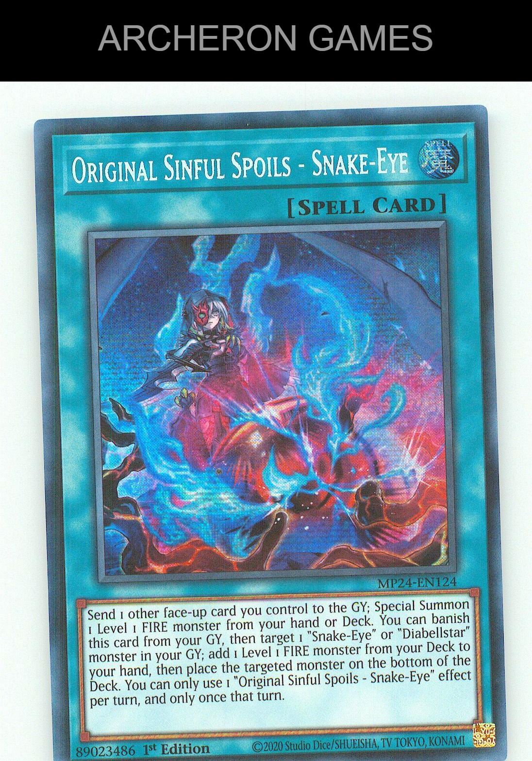 Original Sinful Spoils - Snake-Eye Prismatic Secret Rare YUGIOH Card 1st Edition