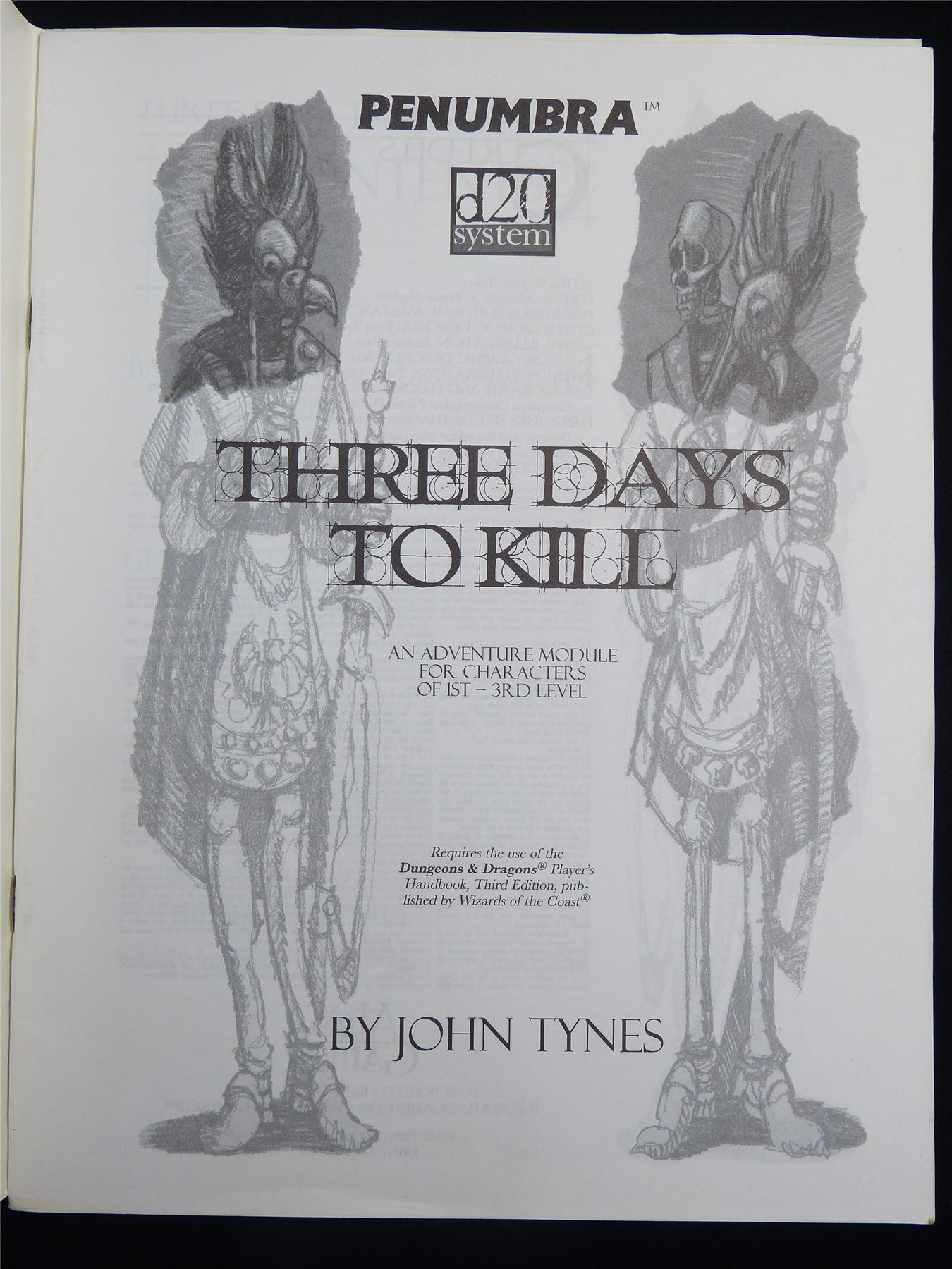 Three Days to Kill Roleplaying Booklet - d20 System #2RC