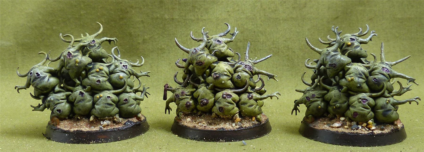 Nurglings painted - Chaos Daemons - Warhammer 40K #5C9
