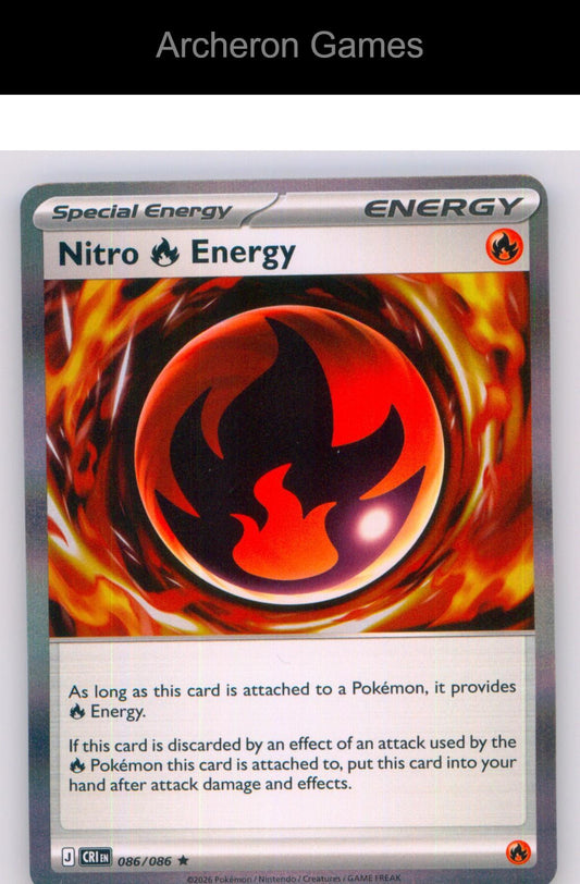 Pokemon Card Nitro R Energy ME04 086/086 HOLO R Chaos Rising