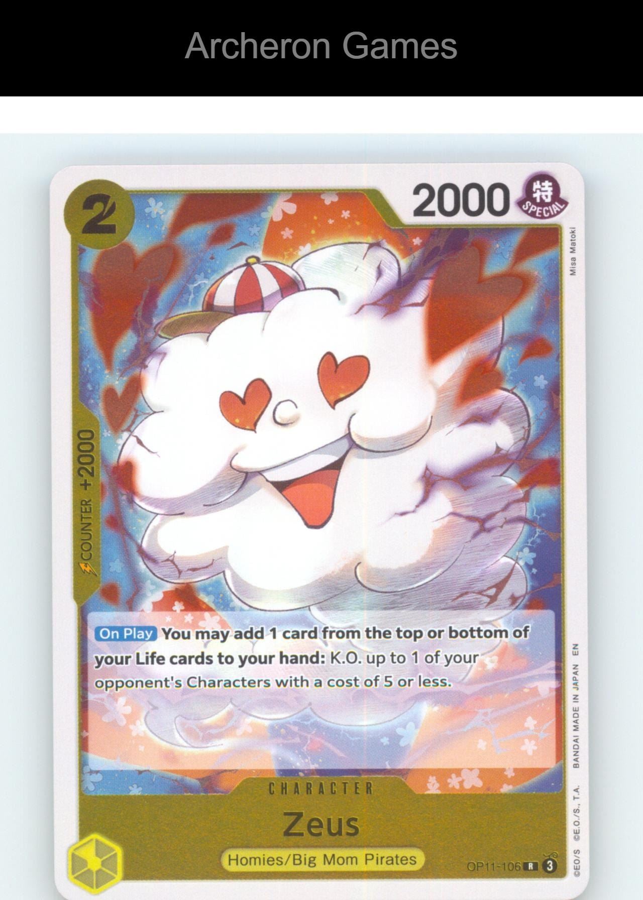 Zeus OP11-106 R One Piece Card NM/EX+ Foil