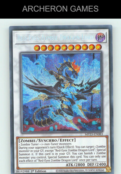Red-Eyes Zombie Dragon Lord SEC YUGIOH Card