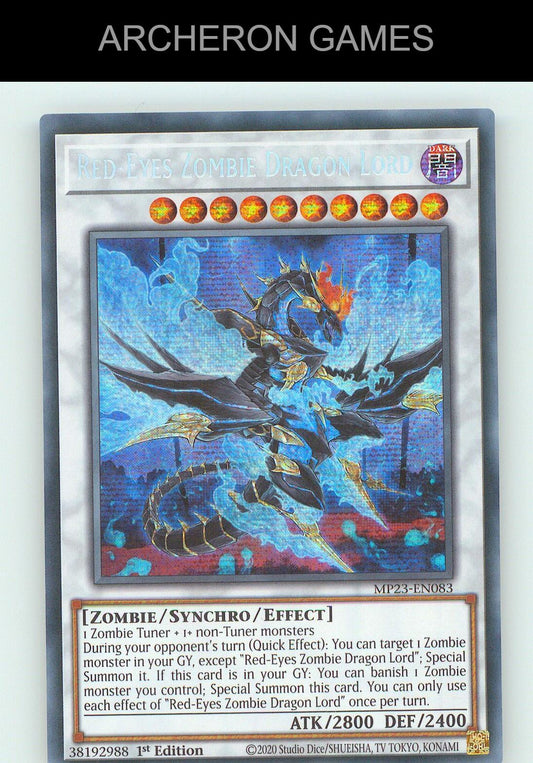 Red-Eyes Zombie Dragon Lord SEC YUGIOH Card