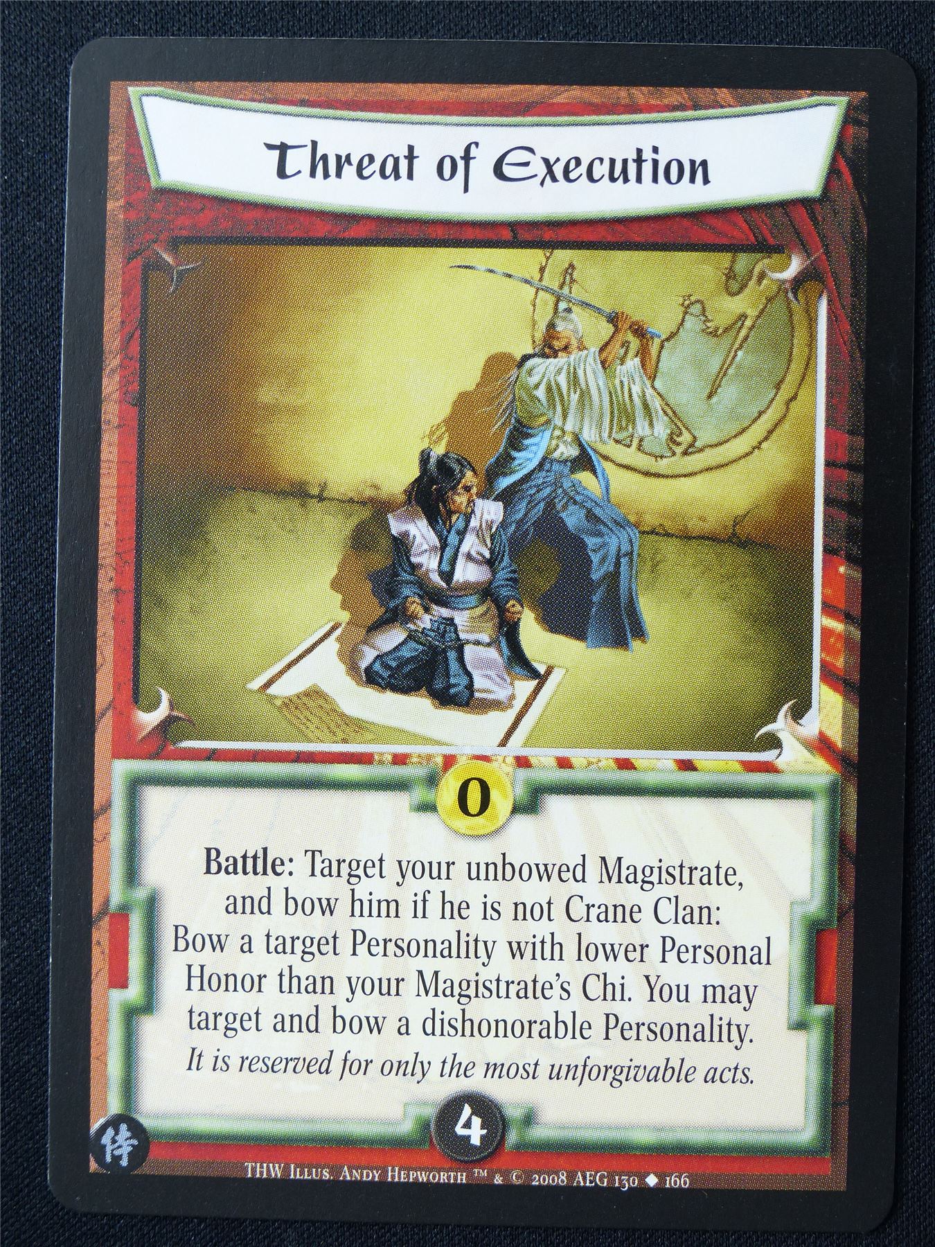 Threat of Execution - THW - Legend of the Five Rings L5R Card #11F