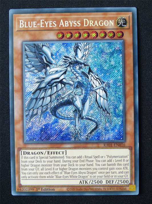 Blue-Eyes Abyss Dragon RA01 Secret Rare - 1st ed Yugioh Card #6W