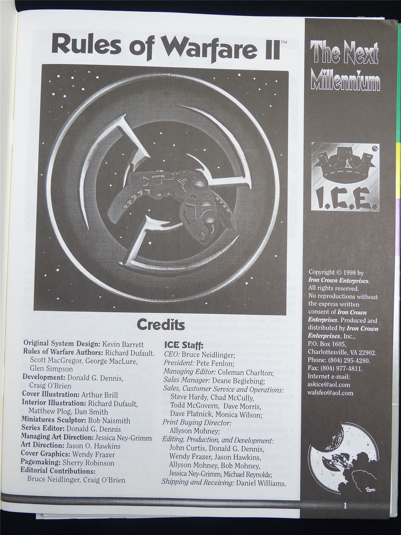 Silent Death: Rules of Warfare II Miniatures Sourcebook - I.C.E. Booklet #2R3