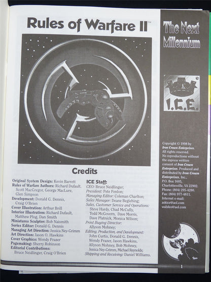 Silent Death: Rules of Warfare II Miniatures Sourcebook - I.C.E. Booklet #2R3