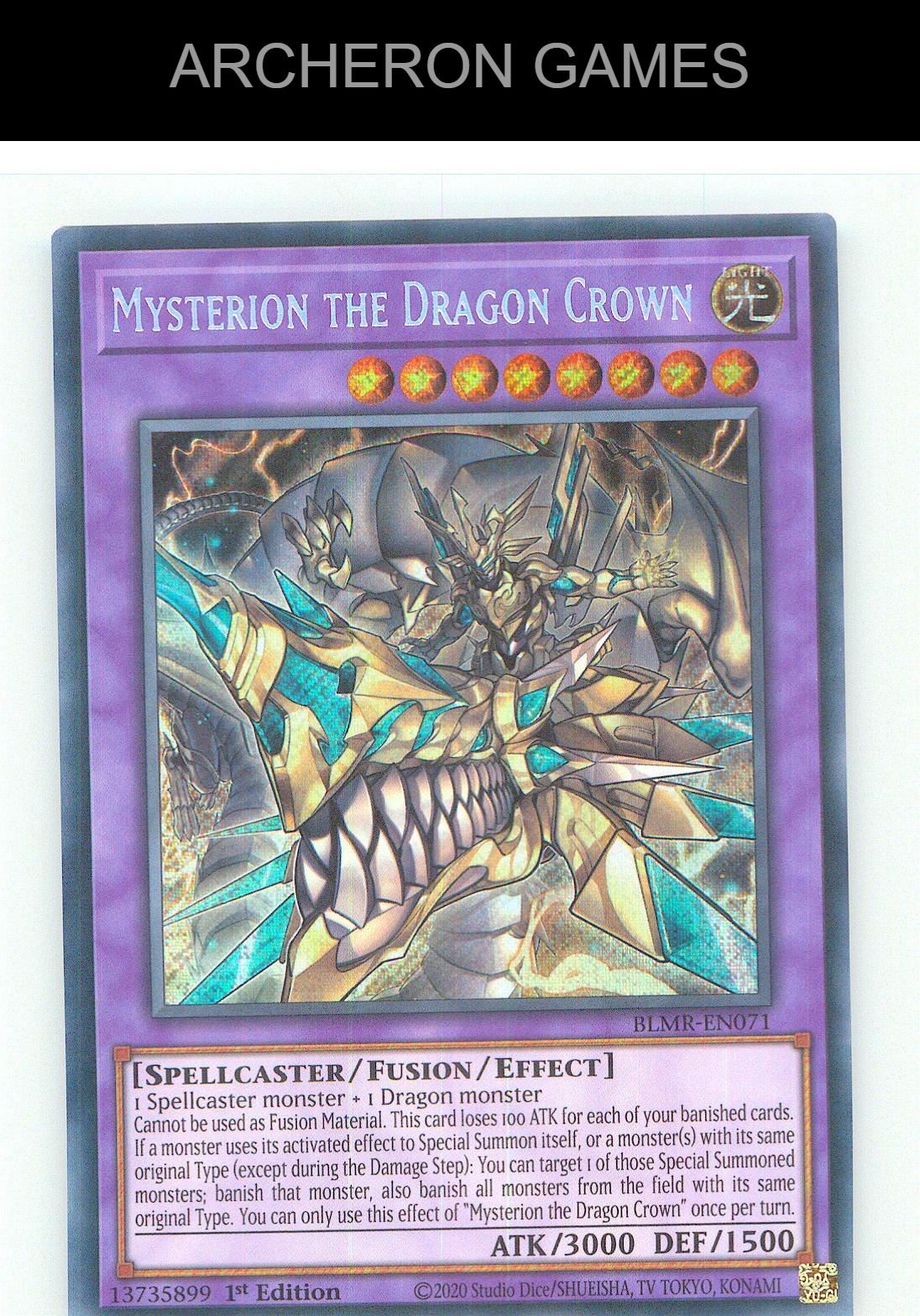 Mysterion the Dragon Crown SEC YUGIOH Card 1st Edition