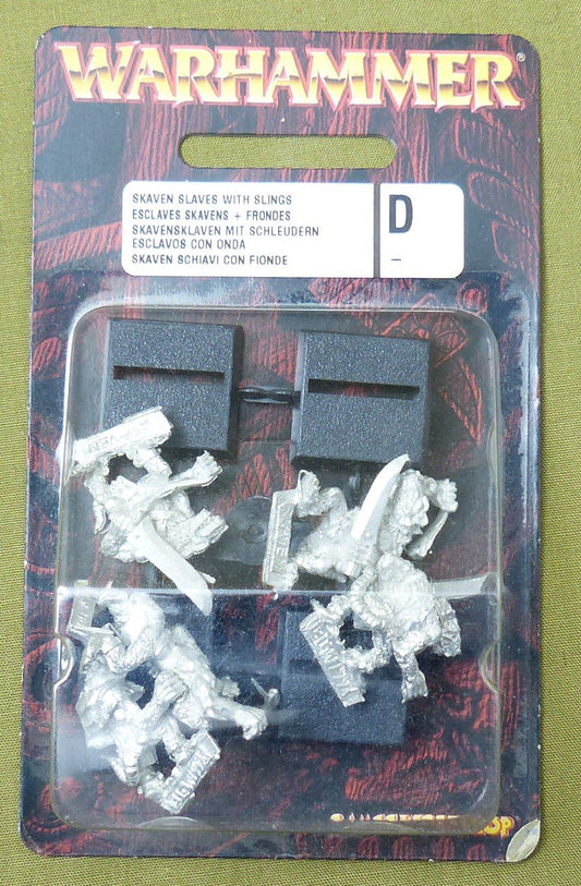 Classic Metal Skaven Slaves With Slings Blister OOP Rare - Warhammer Fantasy #4QF