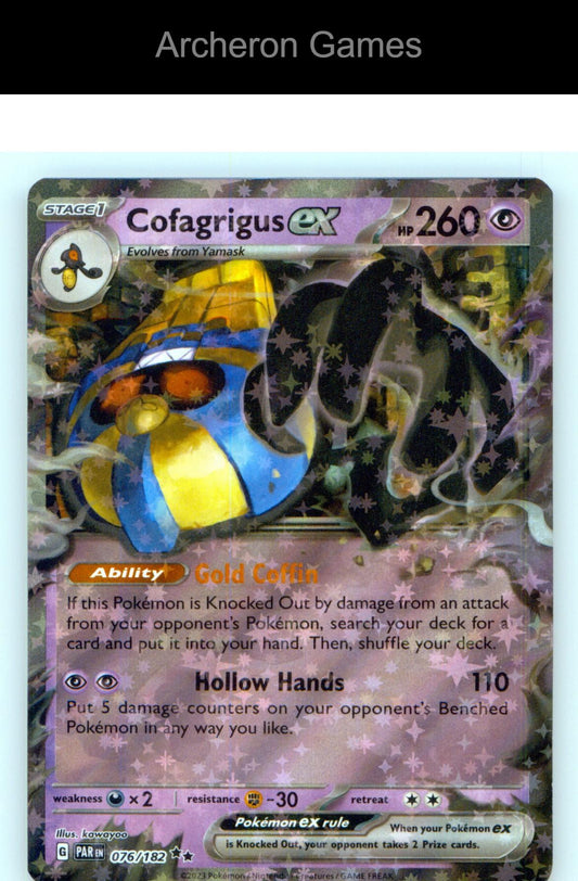 Pokemon Card Cofagrigus ex PAR 076/182 Double Rare Paradox Rift Holo