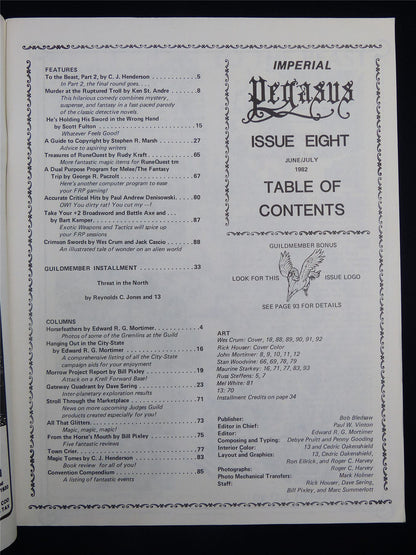 Pegasus: Murder at the Ruptured Troll -  Judges Guild Publications Booklet #2SU
