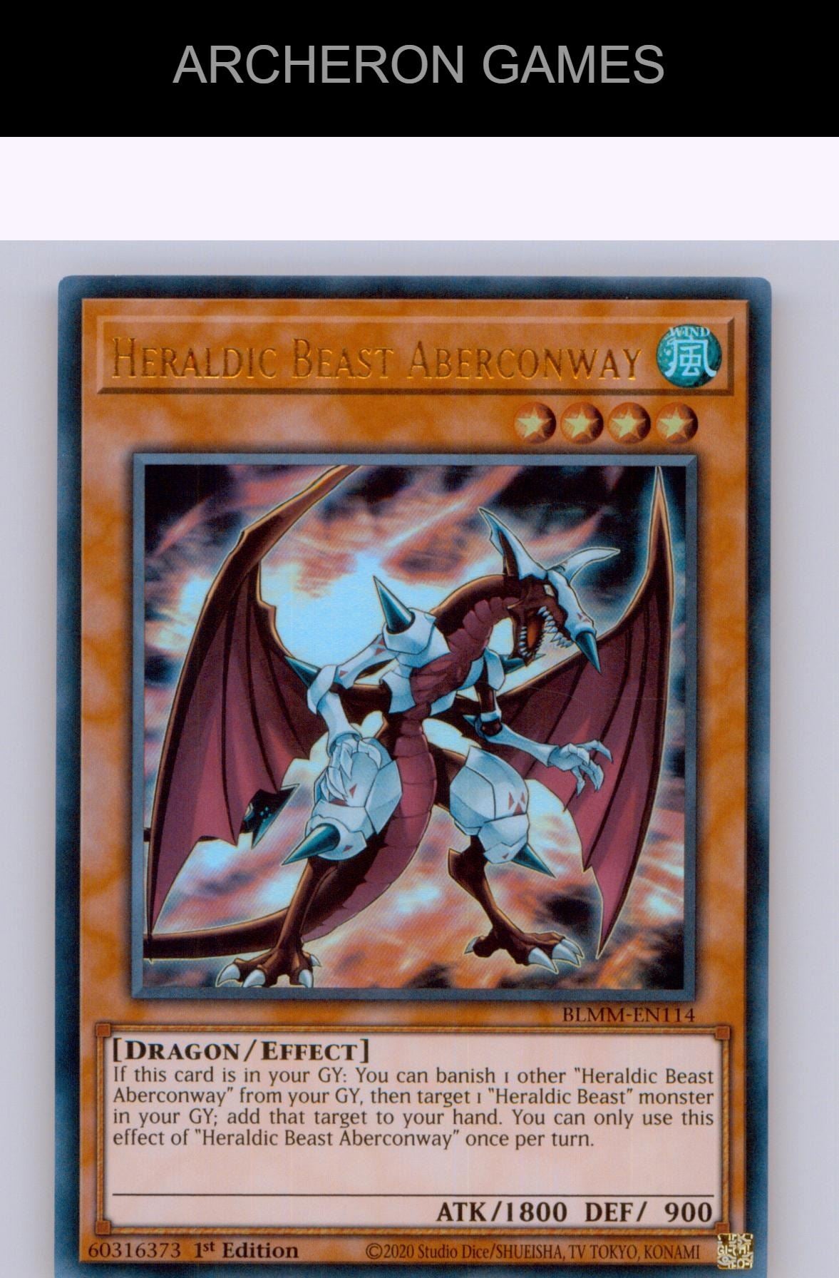 Heraldic Beast Aberconway Ultra Rare YUGIOH Card 1st Edition