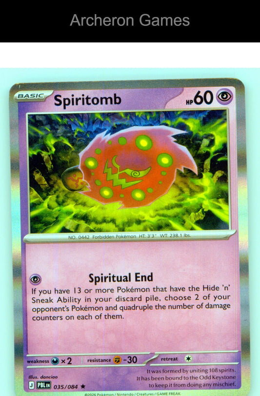 Pokemon Card Spiritomb ME05 035/084 R Pitch Black Holo