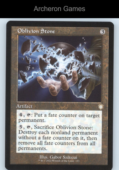 Oblivion Stone (Retro Frame) 153 R MTG Card Commander: The Brothers' War