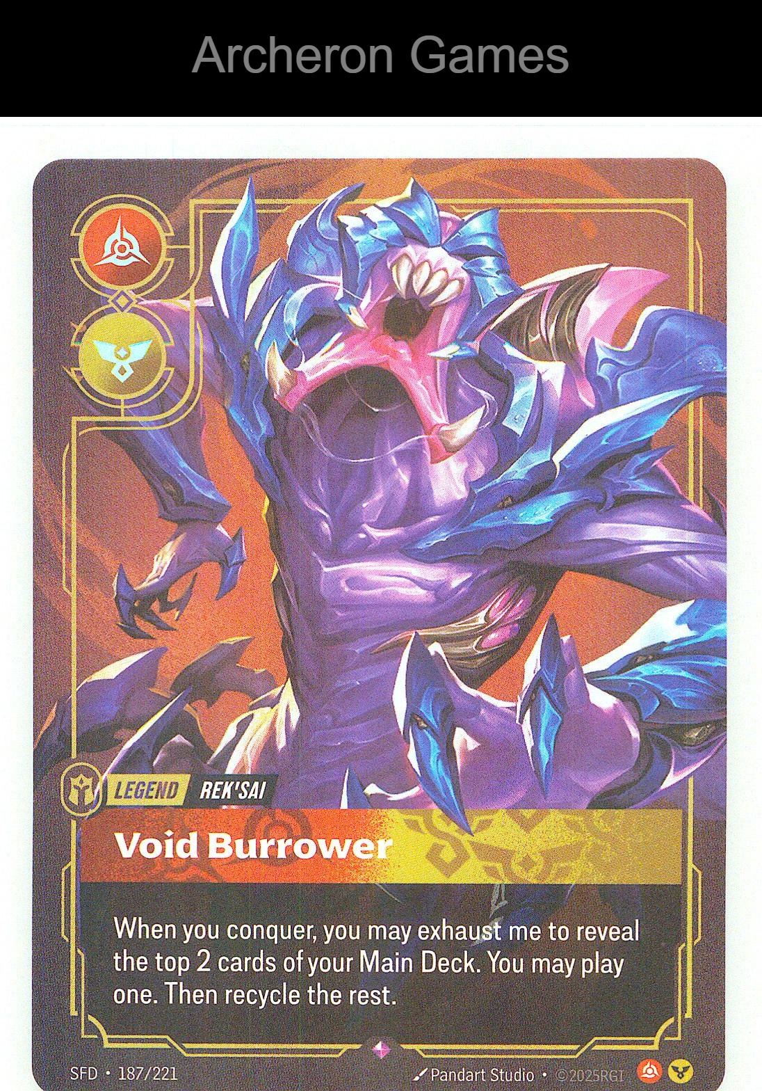 Rek'sai - Void Burrower SFD 187/221 R Spiritforged Riftbound Card