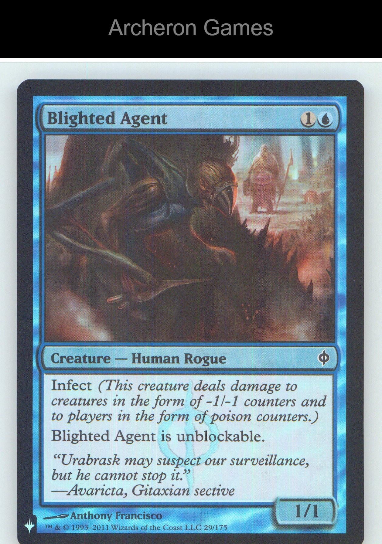 Blighted Agent PLST 29 C MTG Card NM/EX+ Foil