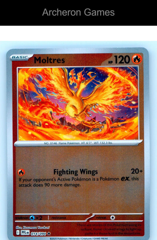 Pokemon Card Moltres PFL 014/094 R Phantasmal Flames Reverse Holo