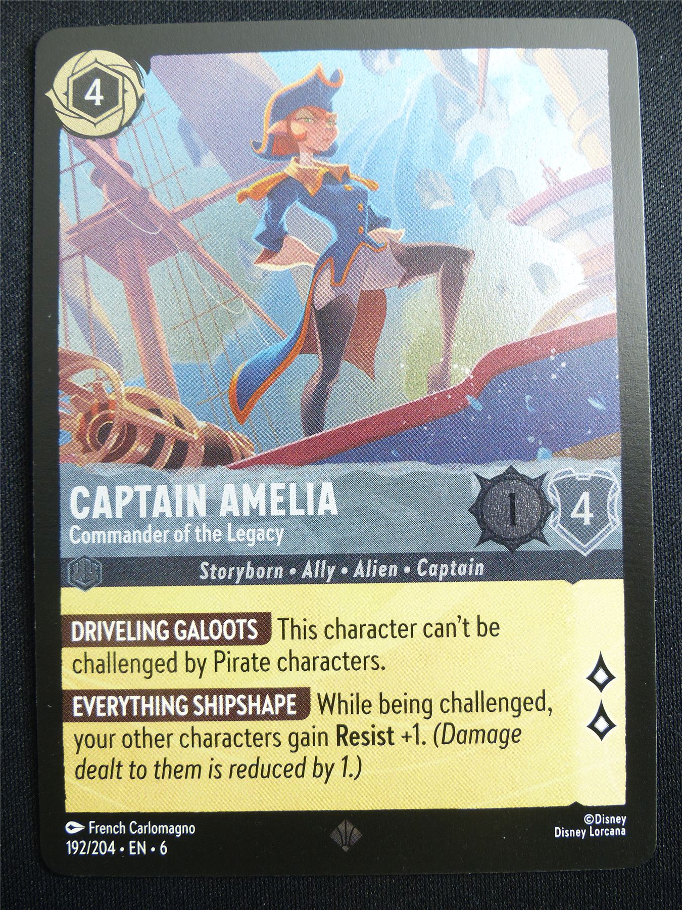 Captain Amelia Commander of the Legacy 192/2094 Foil - Lorcana Card #4FB