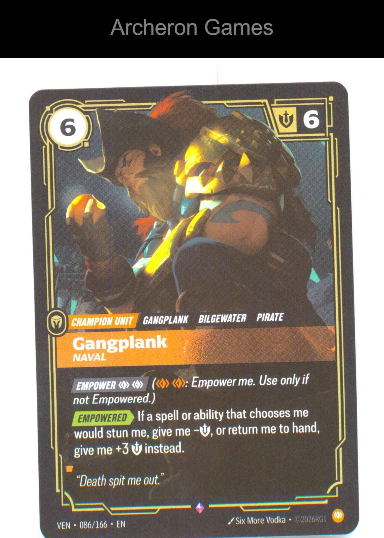 Gangplank - Naval VEN 086/166 R Vendetta Riftbound Card Foil