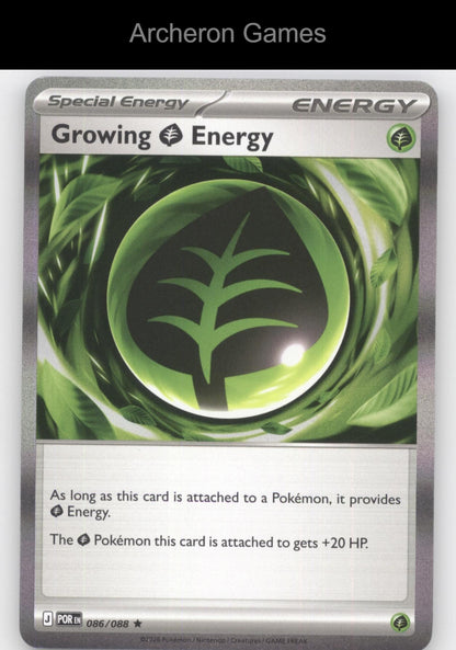 Pokemon Card Growing Grass Energy ME03 086/088 R Perfect Order Holo
