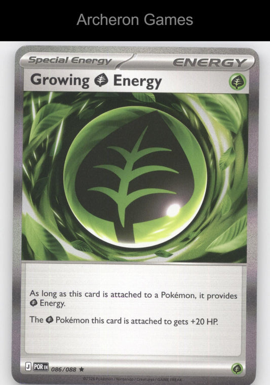 Pokemon Card Growing Grass Energy ME03 086/088 R Perfect Order Holo
