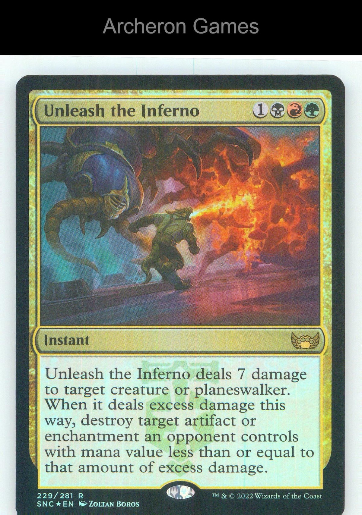 Unleash the Inferno SNC 229 R MTG Card NM/EX+ Foil