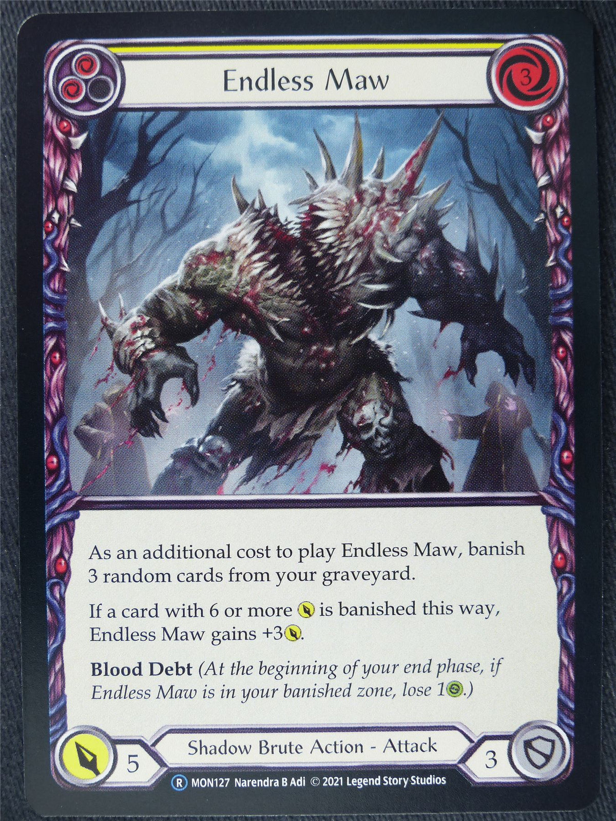 Endless Maw Yellow - Monarch Unlimited - Flesh and Blood Cards #HV