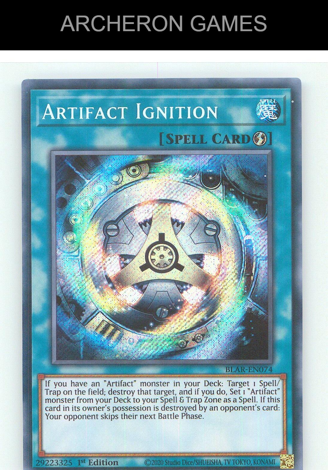 Artifact Ignition SEC YUGIOH Card 1st Edition