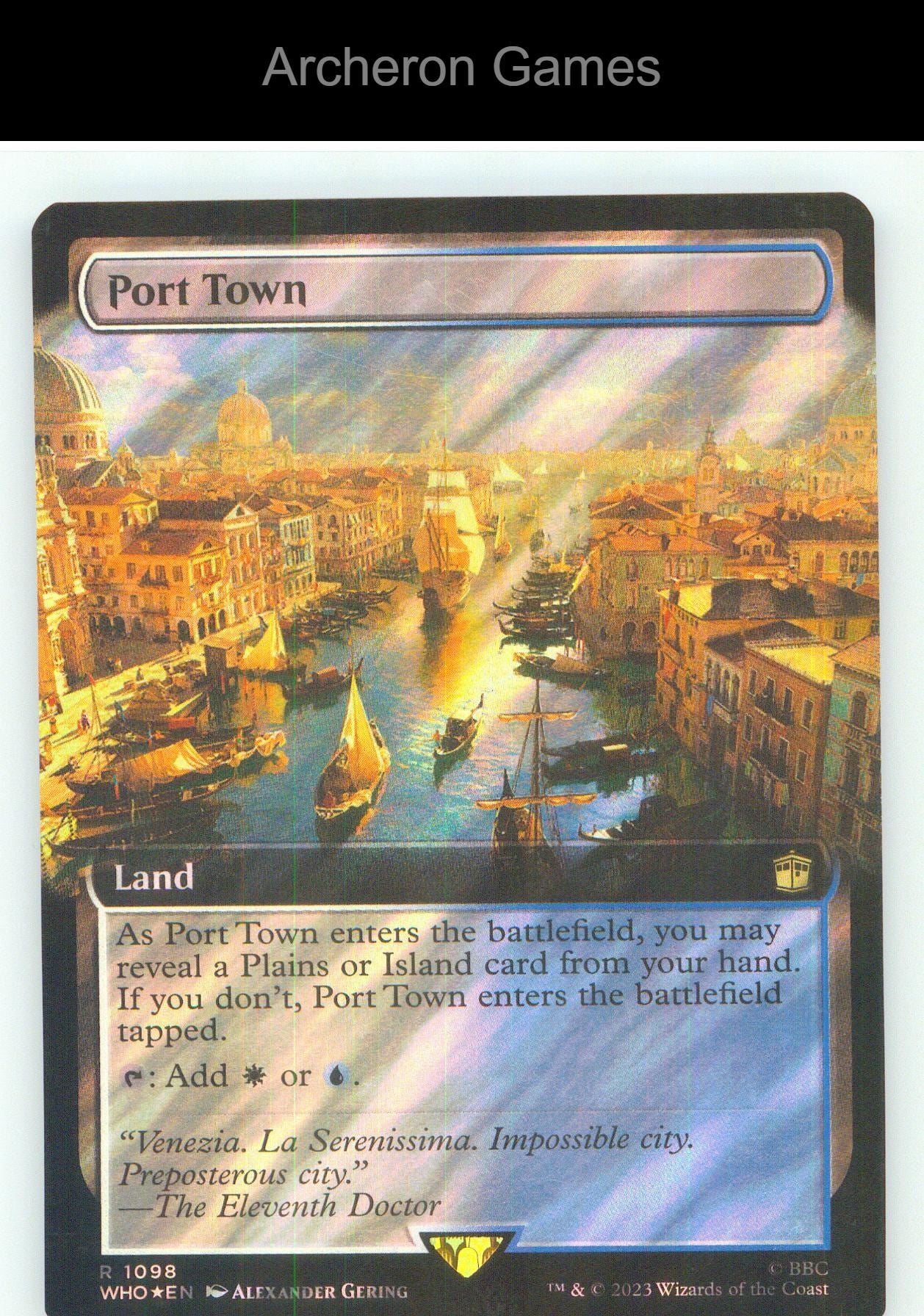 Port Town (Extended Art) (Surge Foil) WHO 1098 R MTG Card NM/EX+