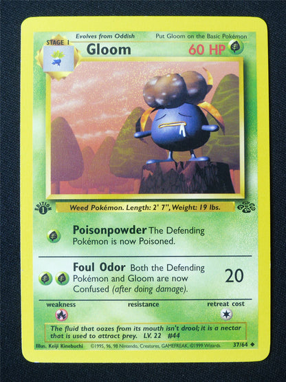 Gloom 37/64 1st Edition Jungle LP - Pokemon Card #HI