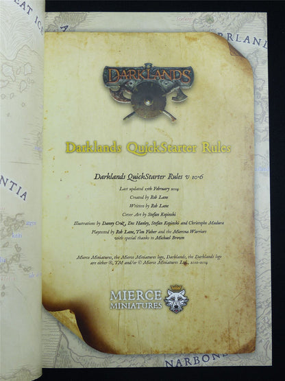 Darklands Quick Starter Rules - Mierce Miniatures Booklet #1WF