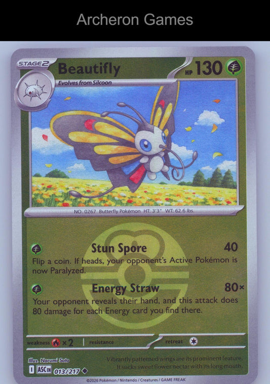 Pokemon Card Beautifly (Love Ball) ASC 013/217 UC Ascended Heroes Reverse Holo