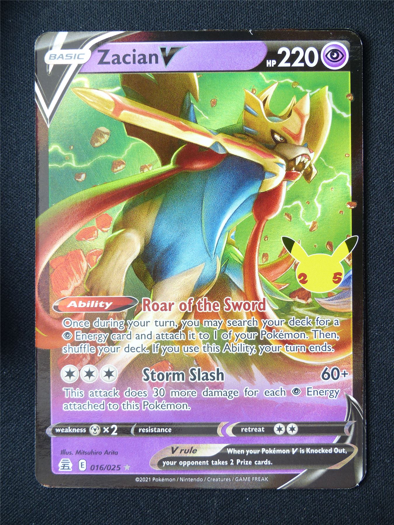 Zacian V 016/025 Holo - Pokemon Card #6Y4